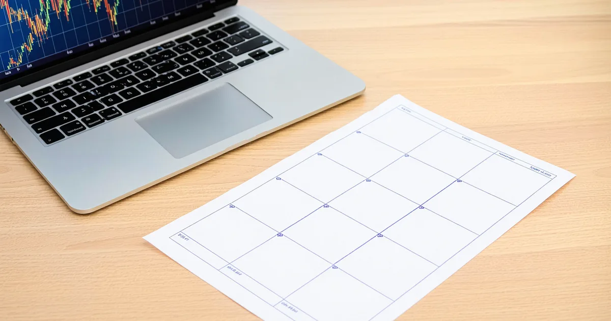 Printed retail planogram diagram next to a laptop showing sales data